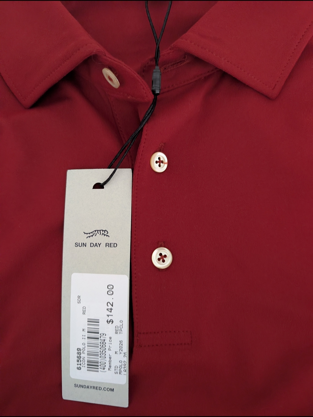 Sun Day Red Men's Polo Shirt with Classic Collar In Red